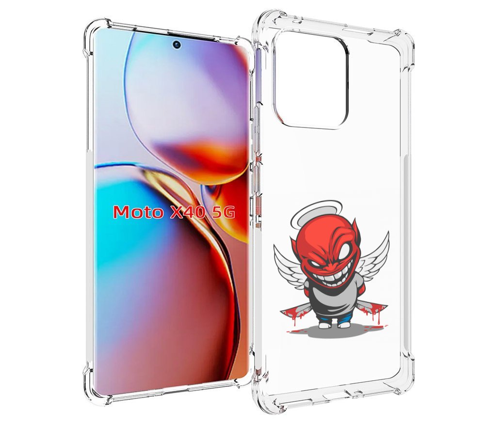 

Чехол MyPads злой-ангел для Motorola Moto X40, Прозрачный, Tocco