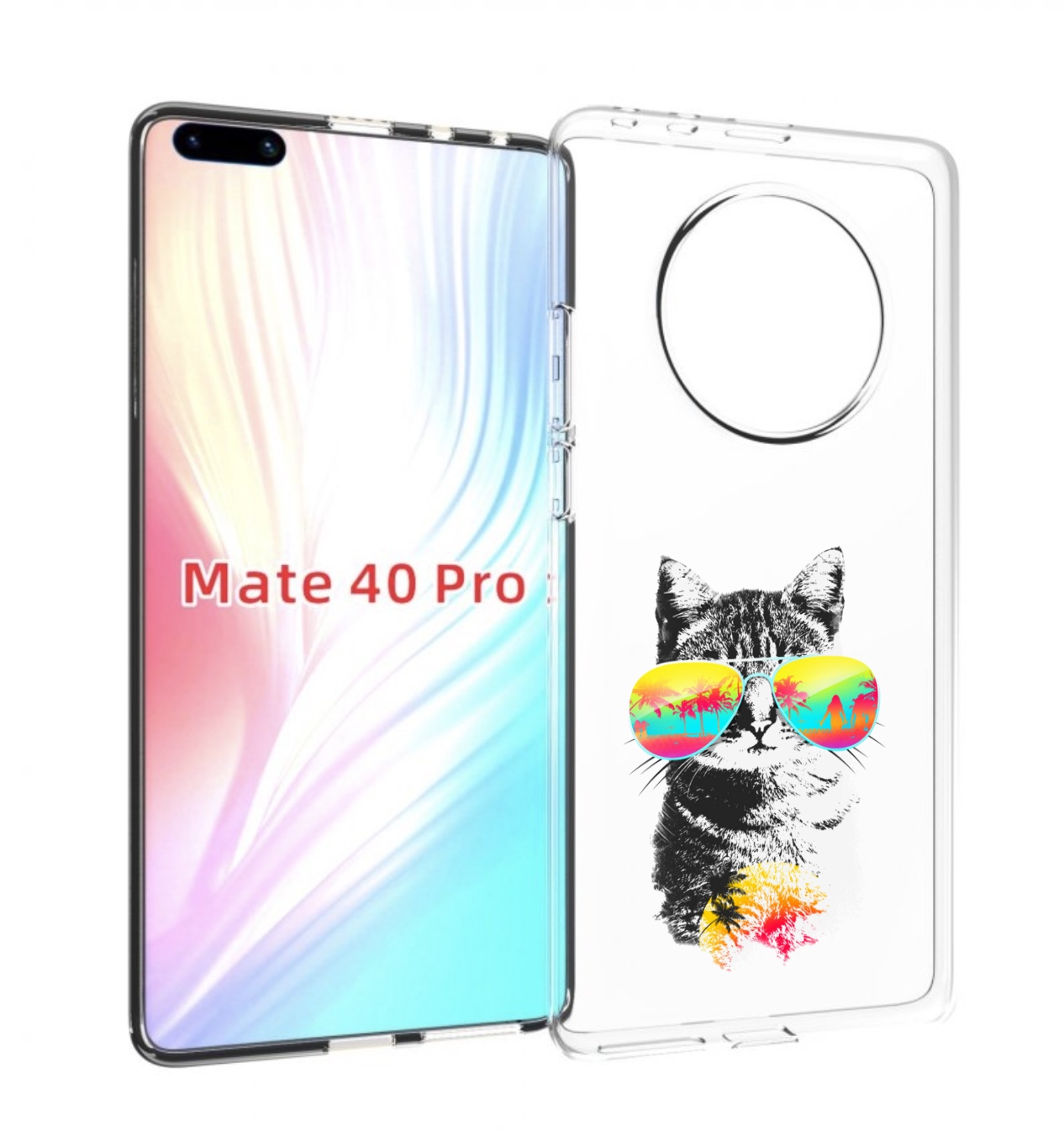 Чехол MyPads крутой кот для Huawei Mate 40 Pro (NOH-NX9)