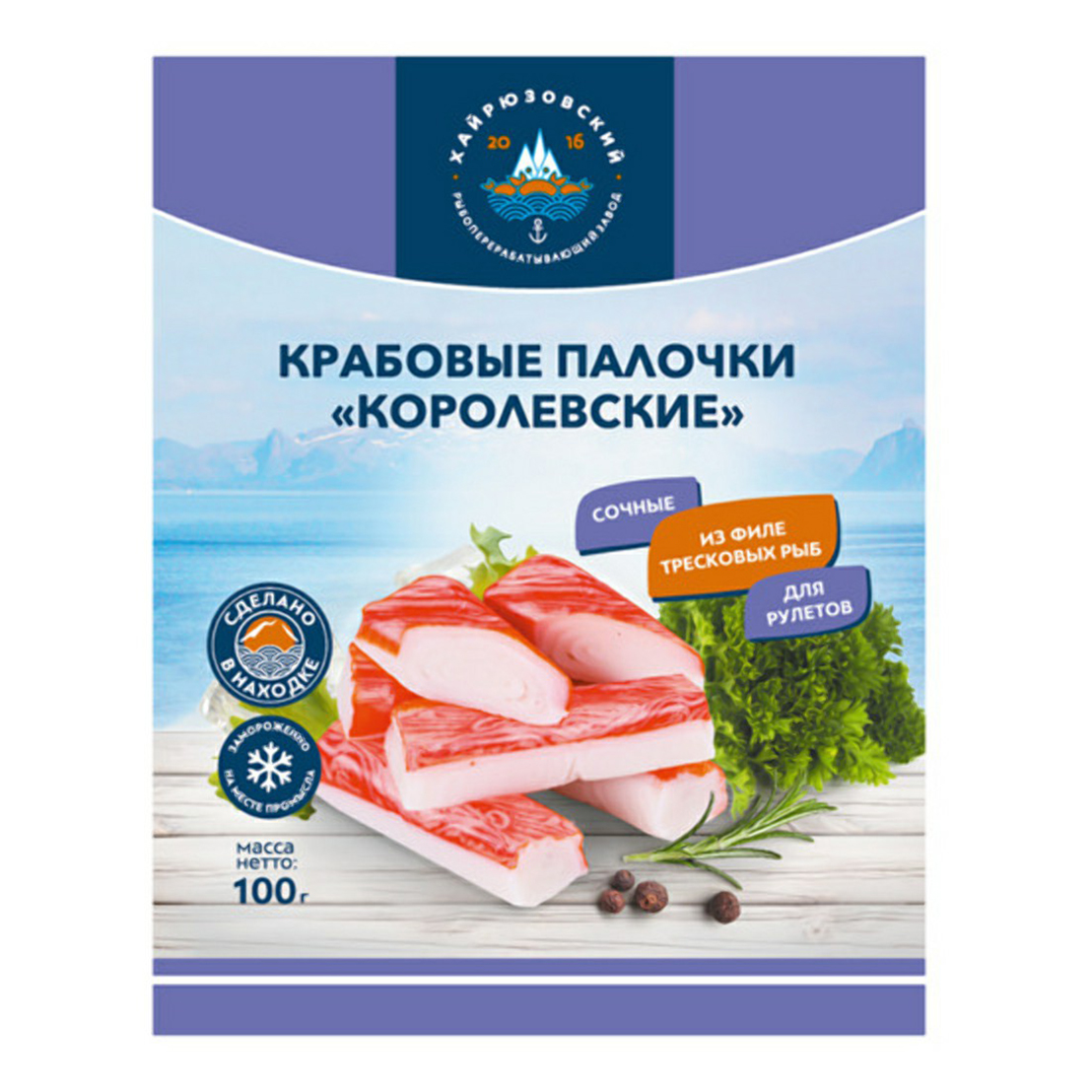 

Крабовые палочки Хайрюзовский рыбоперерабатывающий завод Королевские 100 г