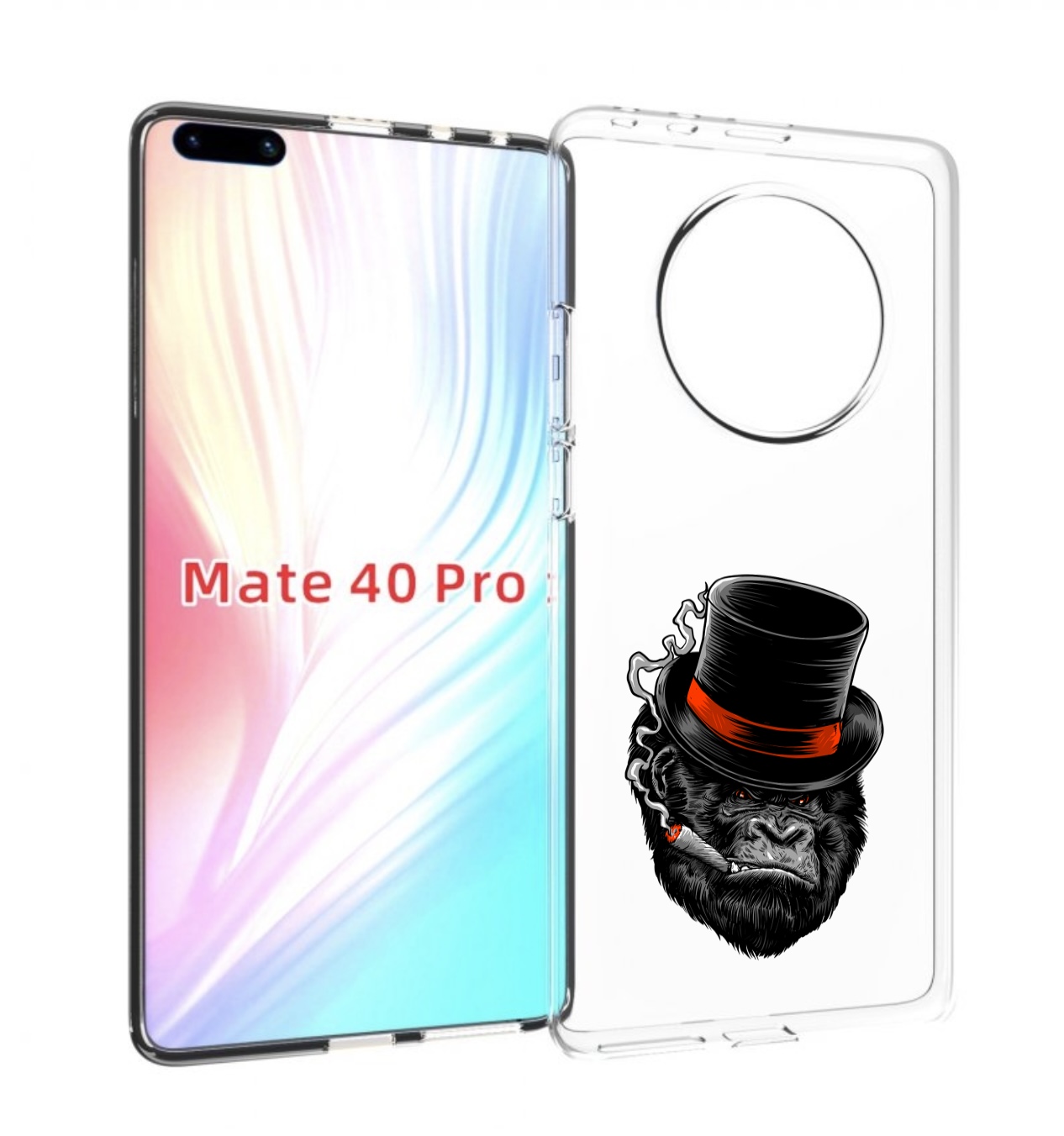 

Чехол MyPads дизайнерская горилла для Huawei Mate 40 Pro (NOH-NX9), Прозрачный, Tocco