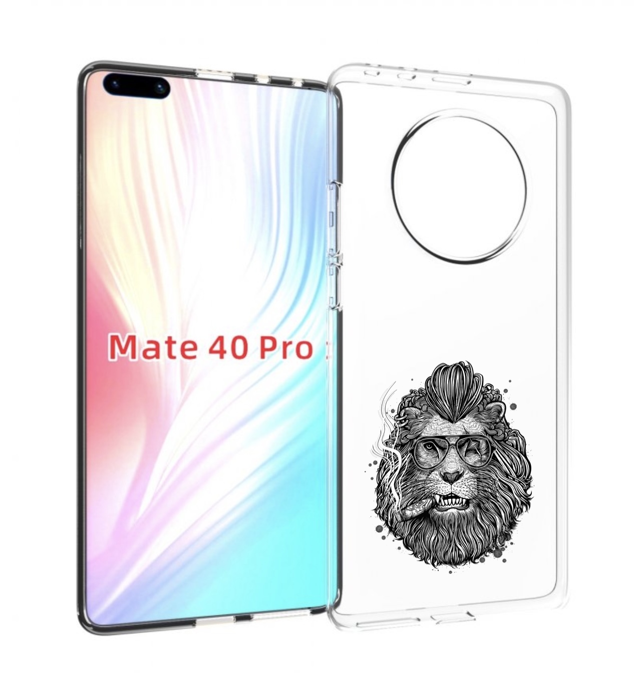 

Чехол MyPads курящий лев для Huawei Mate 40 Pro (NOH-NX9), Прозрачный, Tocco