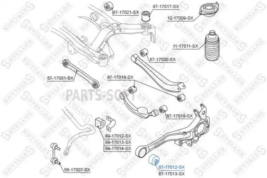 

87-17012-SX-сайлентблок зад. продол. рычага пер. \ Subaru Legacy B12 98-00