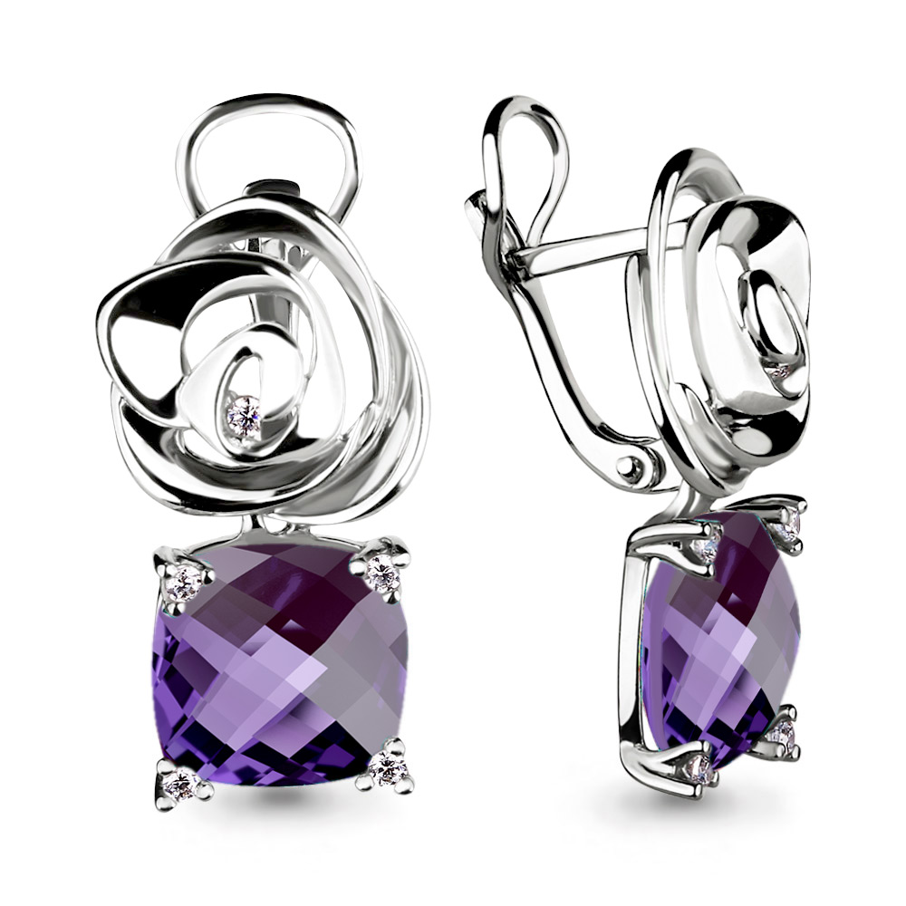 

Серьги из серебра с аметистом Aquamarine 4493584_925_р, 4493584_925_р