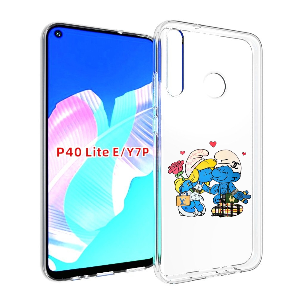 

Чехол бампер MyPads модные-смурфики для Huawei P40 Lite E, Прозрачный, Tocco