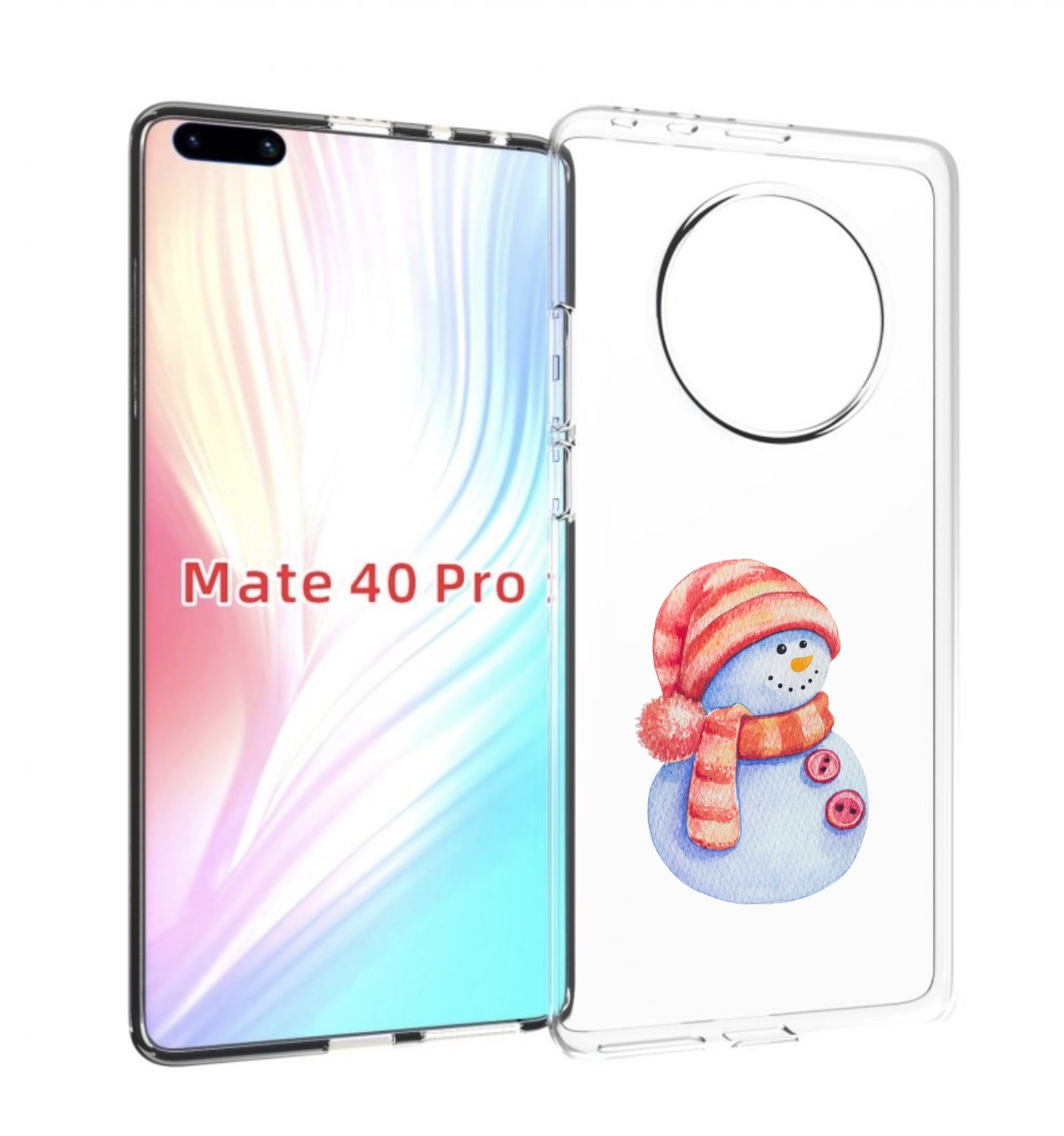 

Чехол MyPads Веселый снеговик для Huawei Mate 40 Pro (NOH-NX9), Прозрачный, Tocco