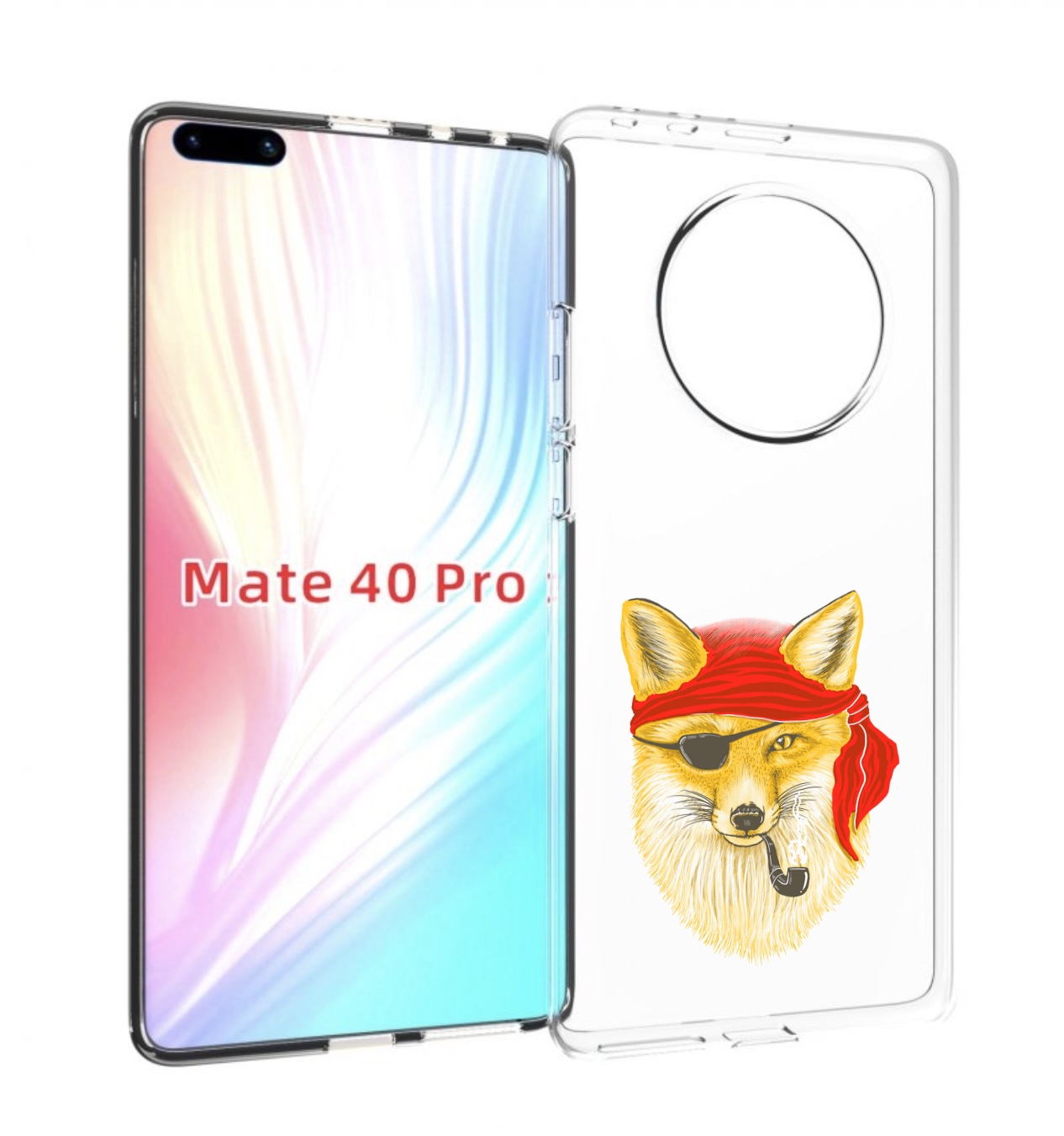 

Чехол MyPads лиса-пират для Huawei Mate 40 Pro (NOH-NX9), Прозрачный, Tocco