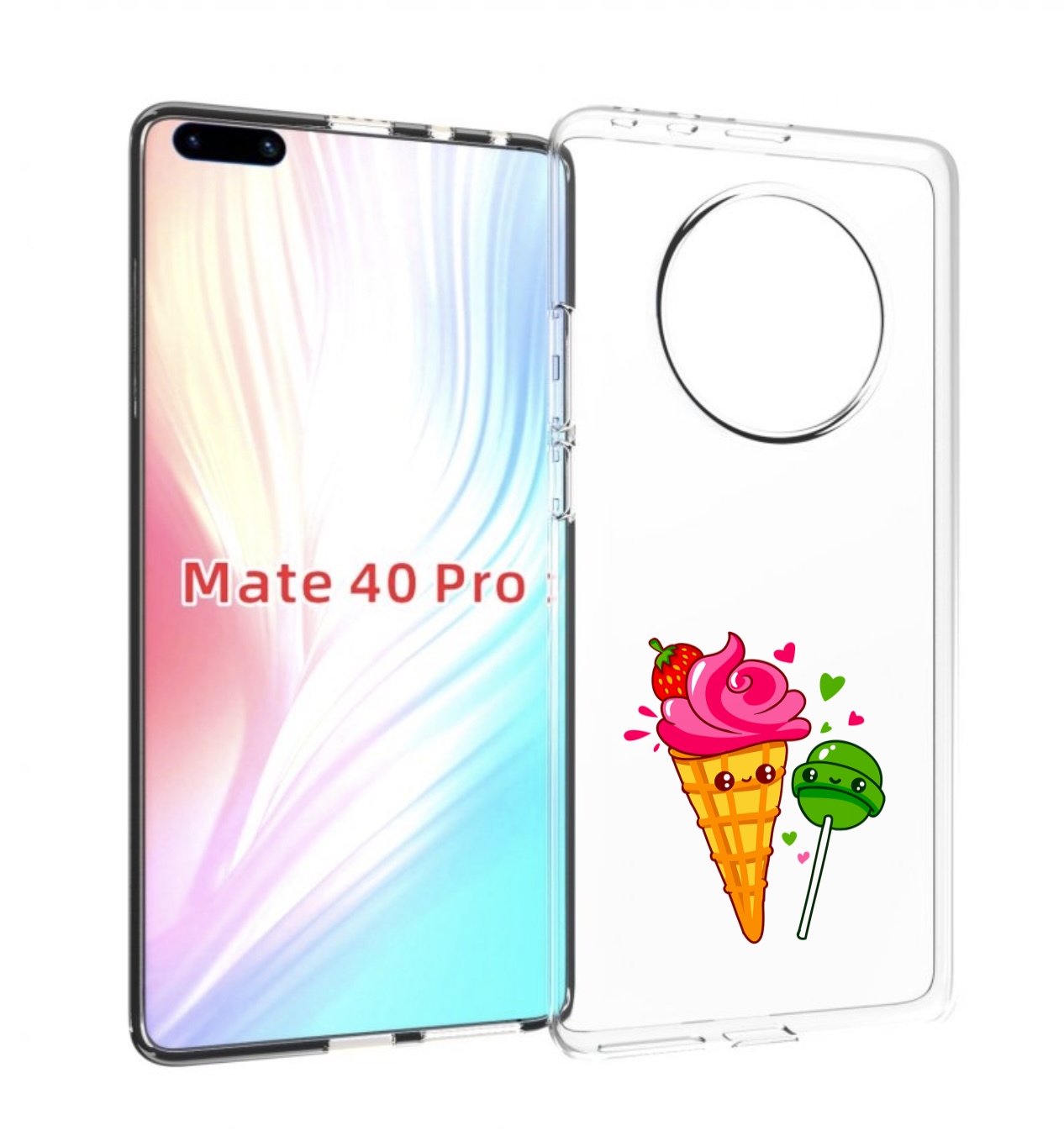 

Чехол MyPads Вкусняшки для Huawei Mate 40 Pro (NOH-NX9), Прозрачный, Tocco