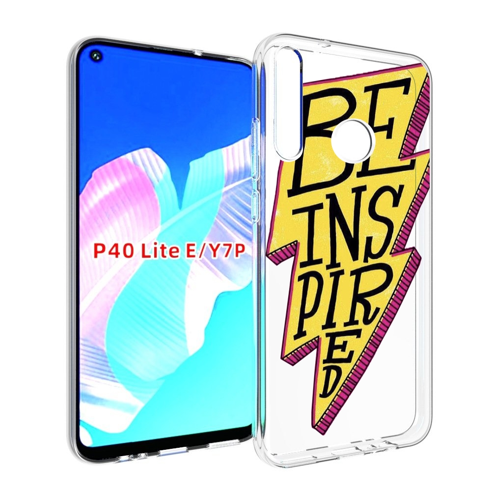 

Чехол бампер MyPads надпись в желтой молнии для Huawei P40 Lite, Прозрачный, Tocco