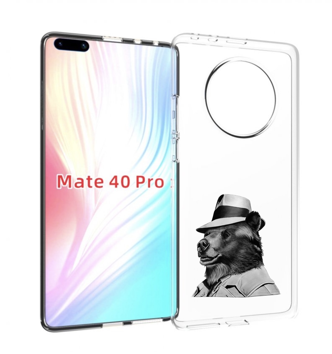 Чехол MyPads медведь в шляпе для Huawei Mate 40 Pro (NOH-NX9)