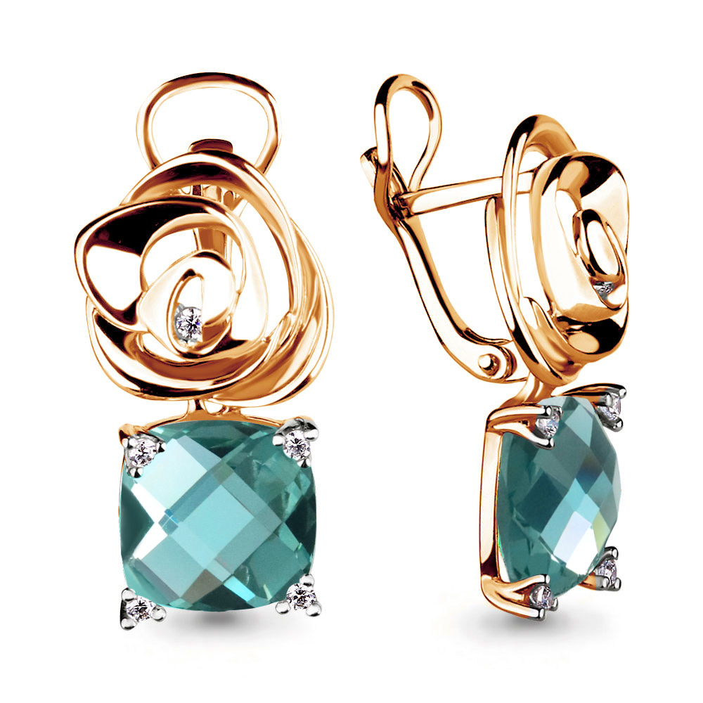 

Серьги из серебра с фианитом Aquamarine 4493588_925_з, 4493588_925_з
