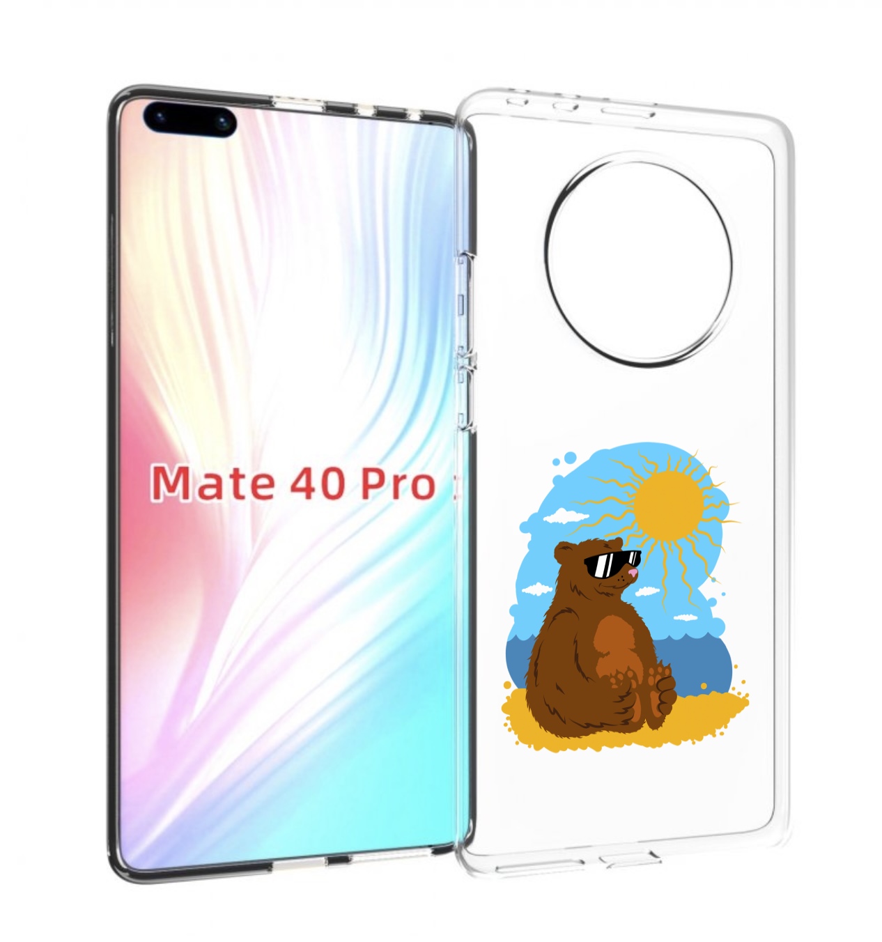 

Чехол MyPads медведь на чиле для Huawei Mate 40 Pro (NOH-NX9), Прозрачный, Tocco
