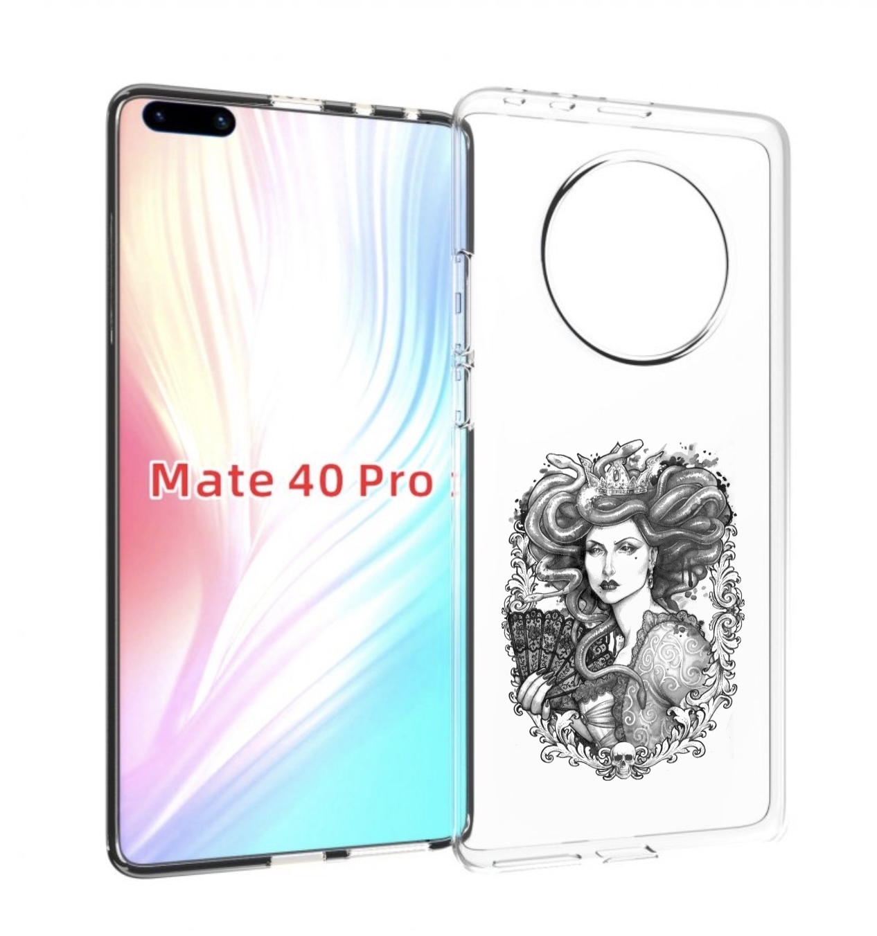 

Чехол MyPads медуза черно белый для Huawei Mate 40 Pro (NOH-NX9), Прозрачный, Tocco