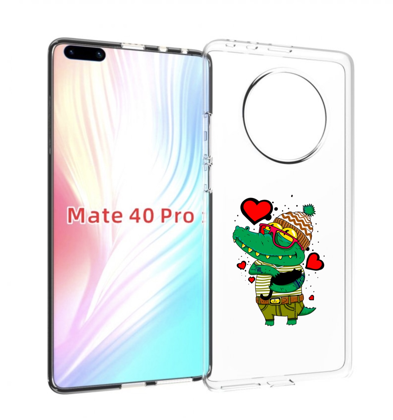 

Чехол MyPads Влюбленный крокодил для Huawei Mate 40 Pro (NOH-NX9), Прозрачный, Tocco