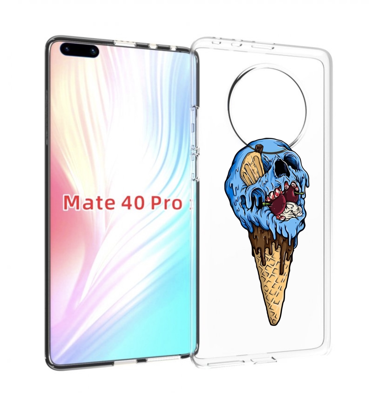 

Чехол MyPads мороженное череп для Huawei Mate 40 Pro (NOH-NX9), Прозрачный, Tocco