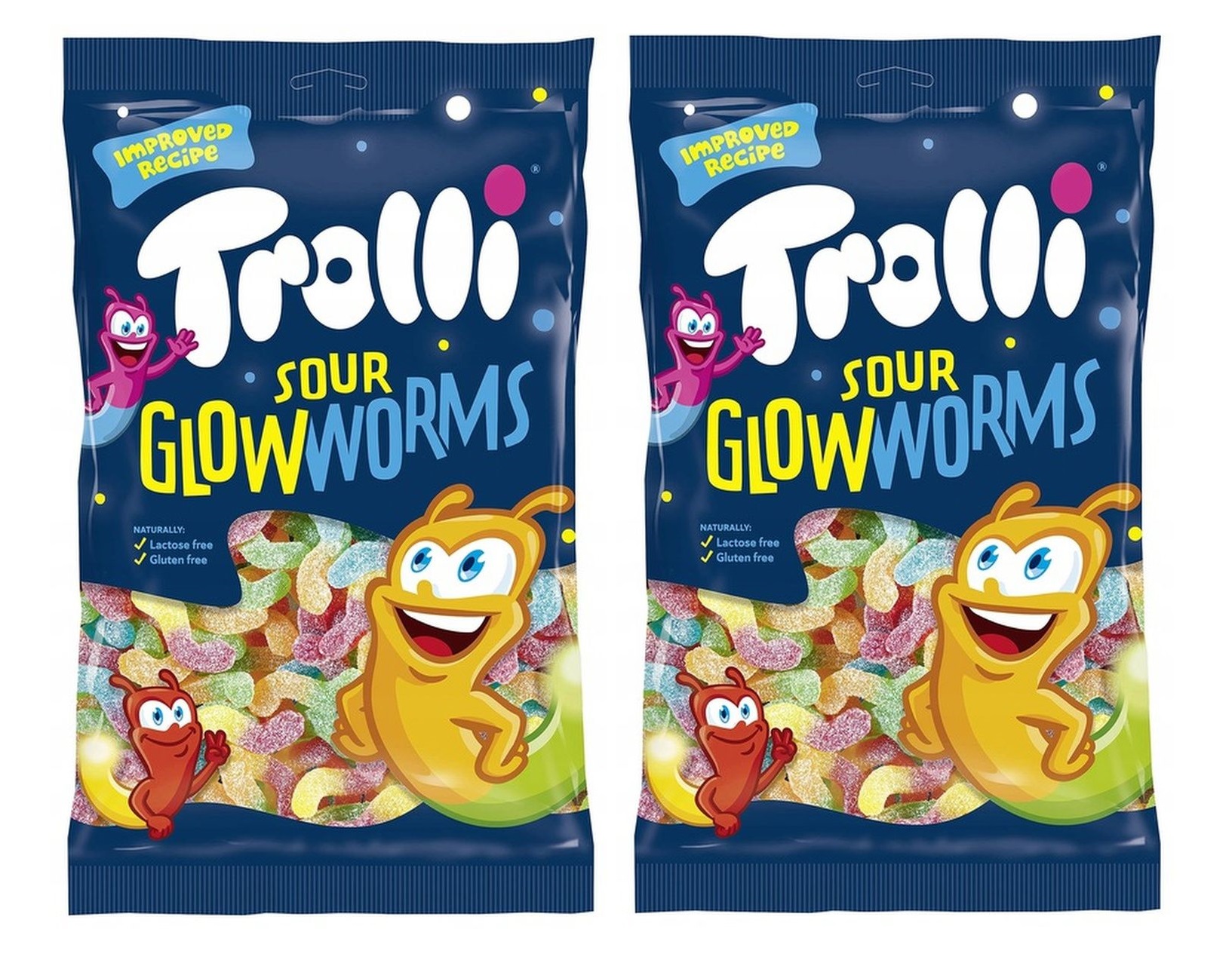 Мармелад жевательный Trolli Glow Worms светящиеся червячки, 100 г х 2 шт