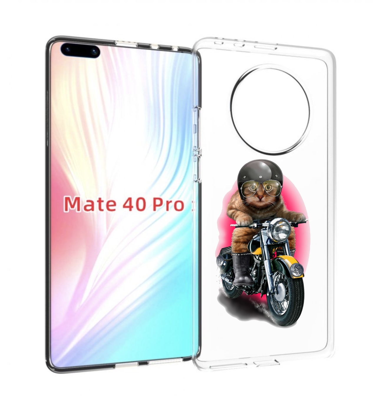 

Чехол MyPads мото-кот для Huawei Mate 40 Pro (NOH-NX9), Прозрачный, Tocco