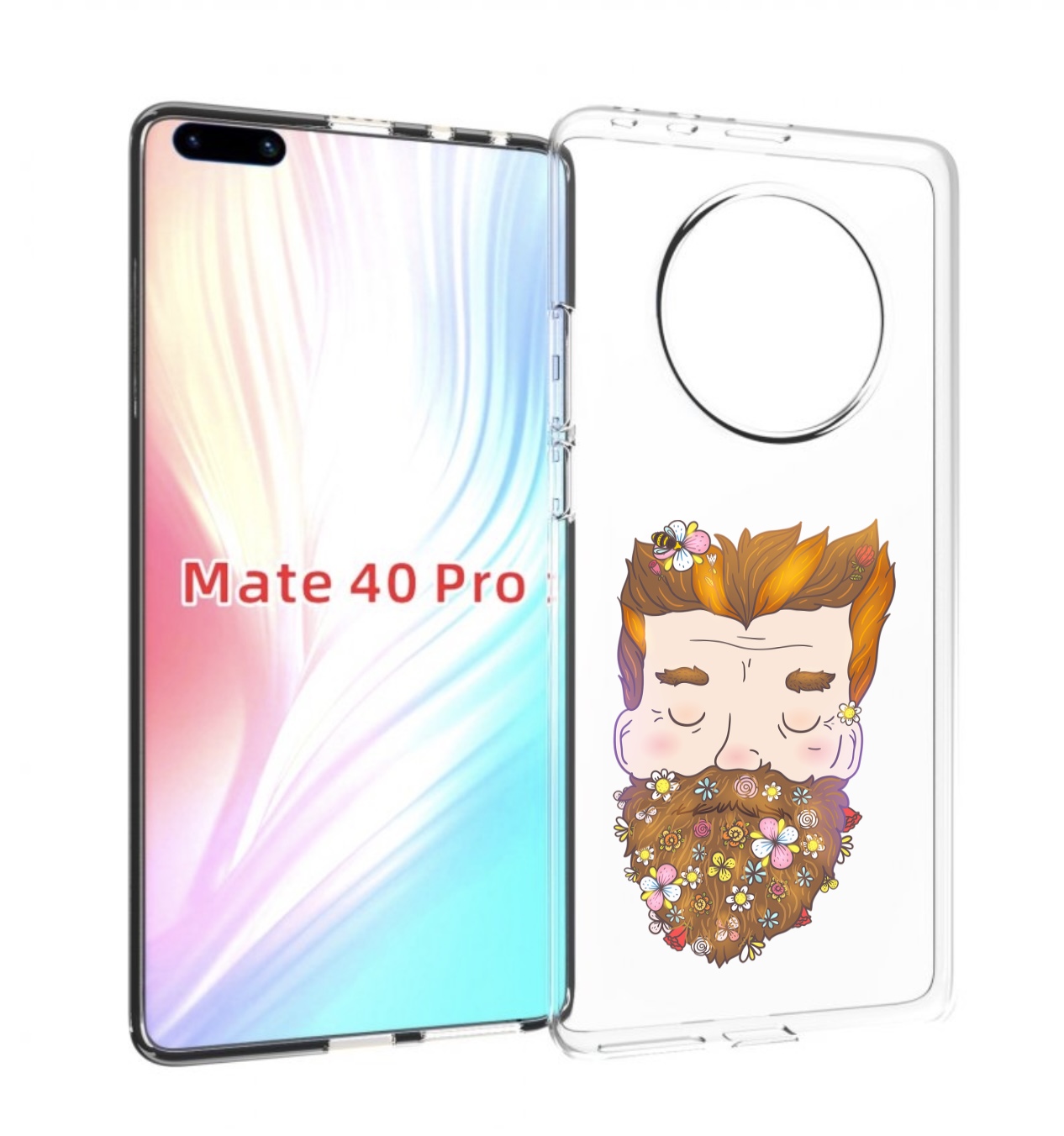 

Чехол MyPads мужчина с цветами в бороде для Huawei Mate 40 Pro (NOH-NX9), Прозрачный, Tocco
