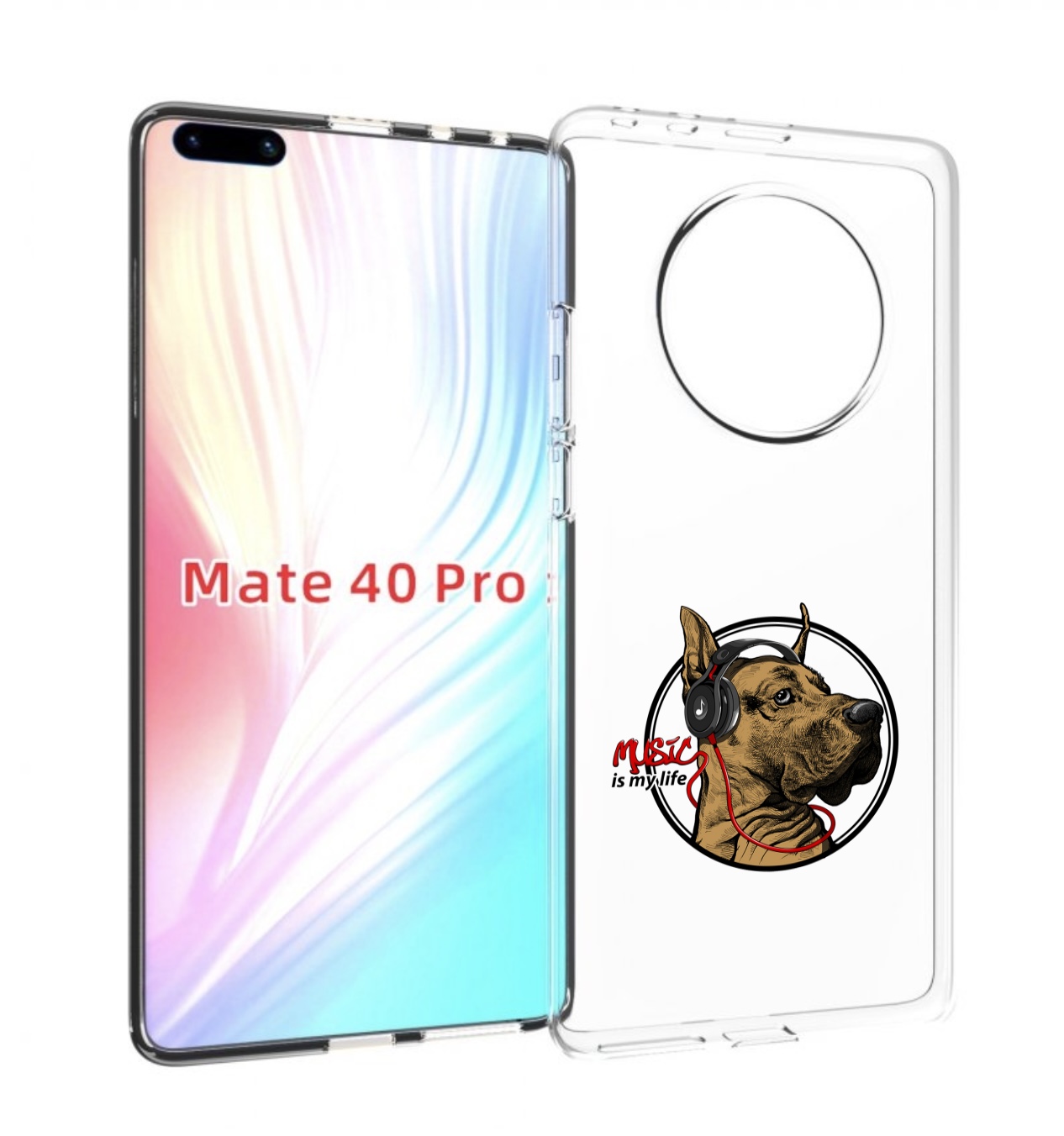 

Чехол MyPads музыкальная собака для Huawei Mate 40 Pro (NOH-NX9), Прозрачный, Tocco