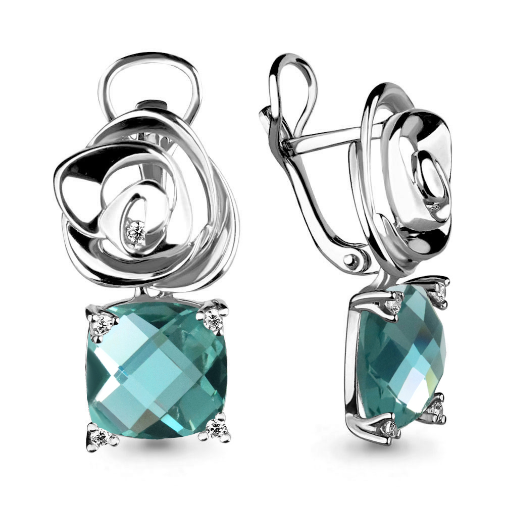 

Серьги из серебра с фианитом Aquamarine 4493588_925_р, 4493588_925_р