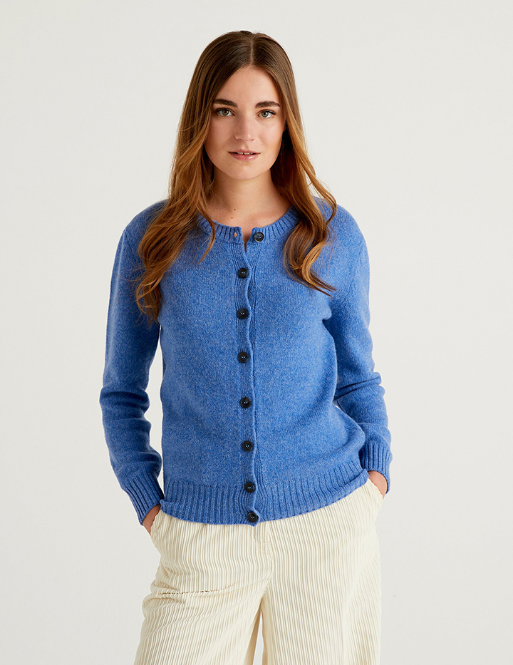 

Кардиган женский United Colors of Benetton 21A_103ME5582 синий S, 21A_103ME5582