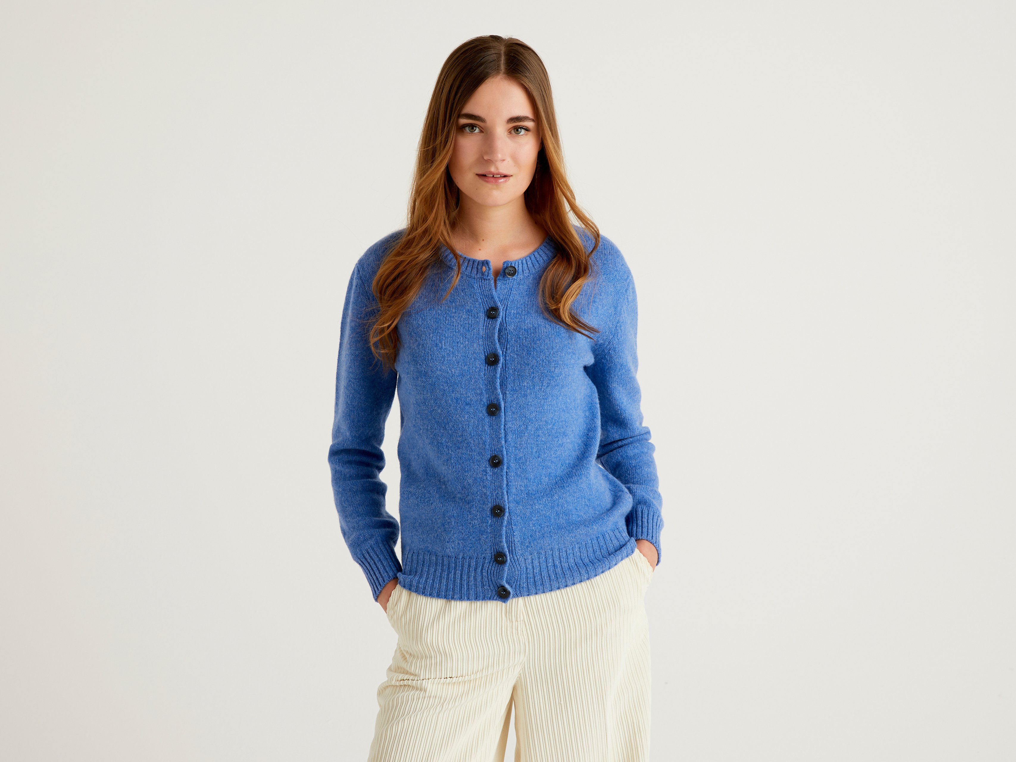 

Кардиган женский United Colors of Benetton 21A_103ME5582 синий XL, 21A_103ME5582