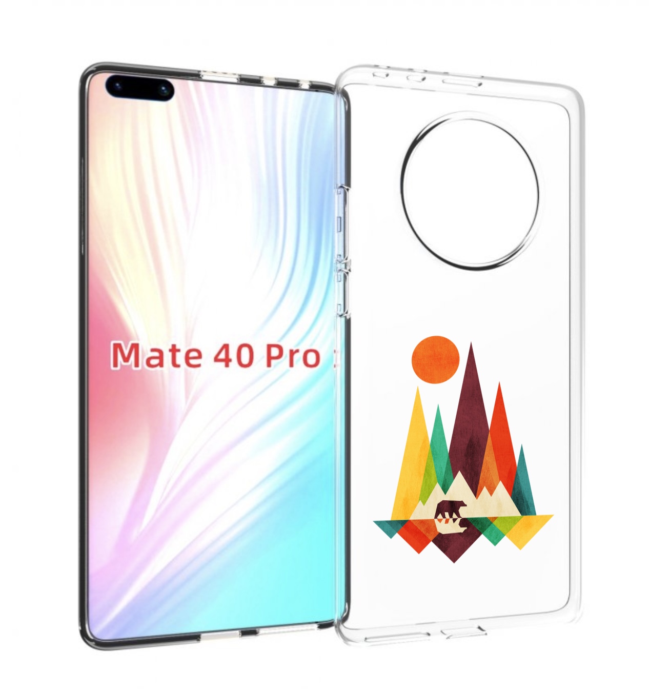 

Чехол MyPads нарисованные горы с медведем для Huawei Mate 40 Pro (NOH-NX9), Прозрачный, Tocco