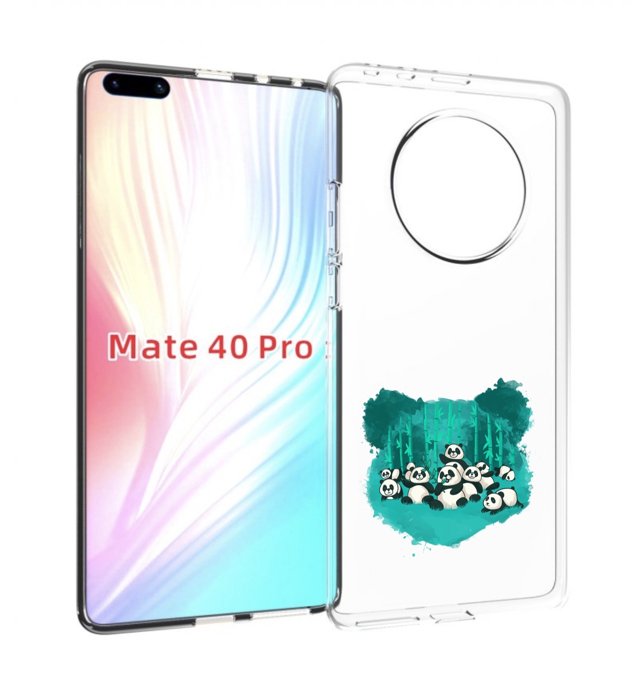 Чехол MyPads нарисованные панды для Huawei Mate 40 Pro (NOH-NX9)
