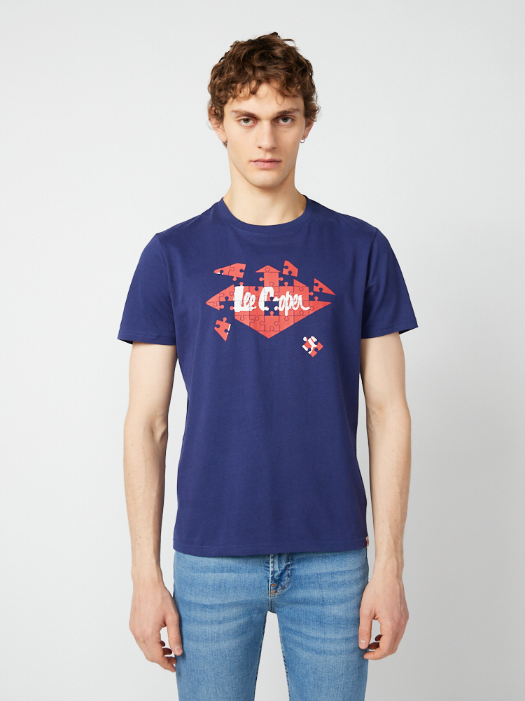 

Футболка мужская Lee cooper MT2A122234BSLC голубая L, Голубой, MT2A122234BSLC