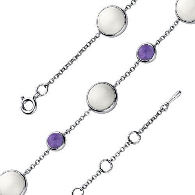 

Браслет из серебра с агатом/чароитом АЛЬКОР 05-2640_0М84-00, 05-2640_0М84-00