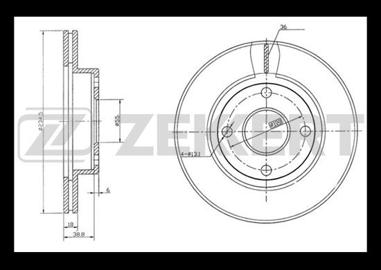 

Диск Торм. Перед. Mazda 323 Iv V 89- Mx-5 90- Zekkert Bs5705