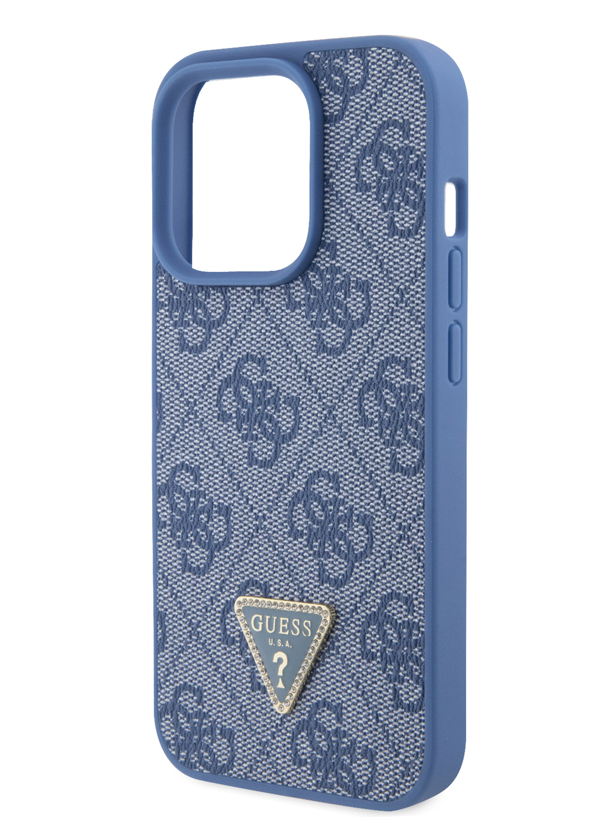 

Чехол Guess для iPhone 15 Pro Diamond metal logo Hard Blue, Голубой