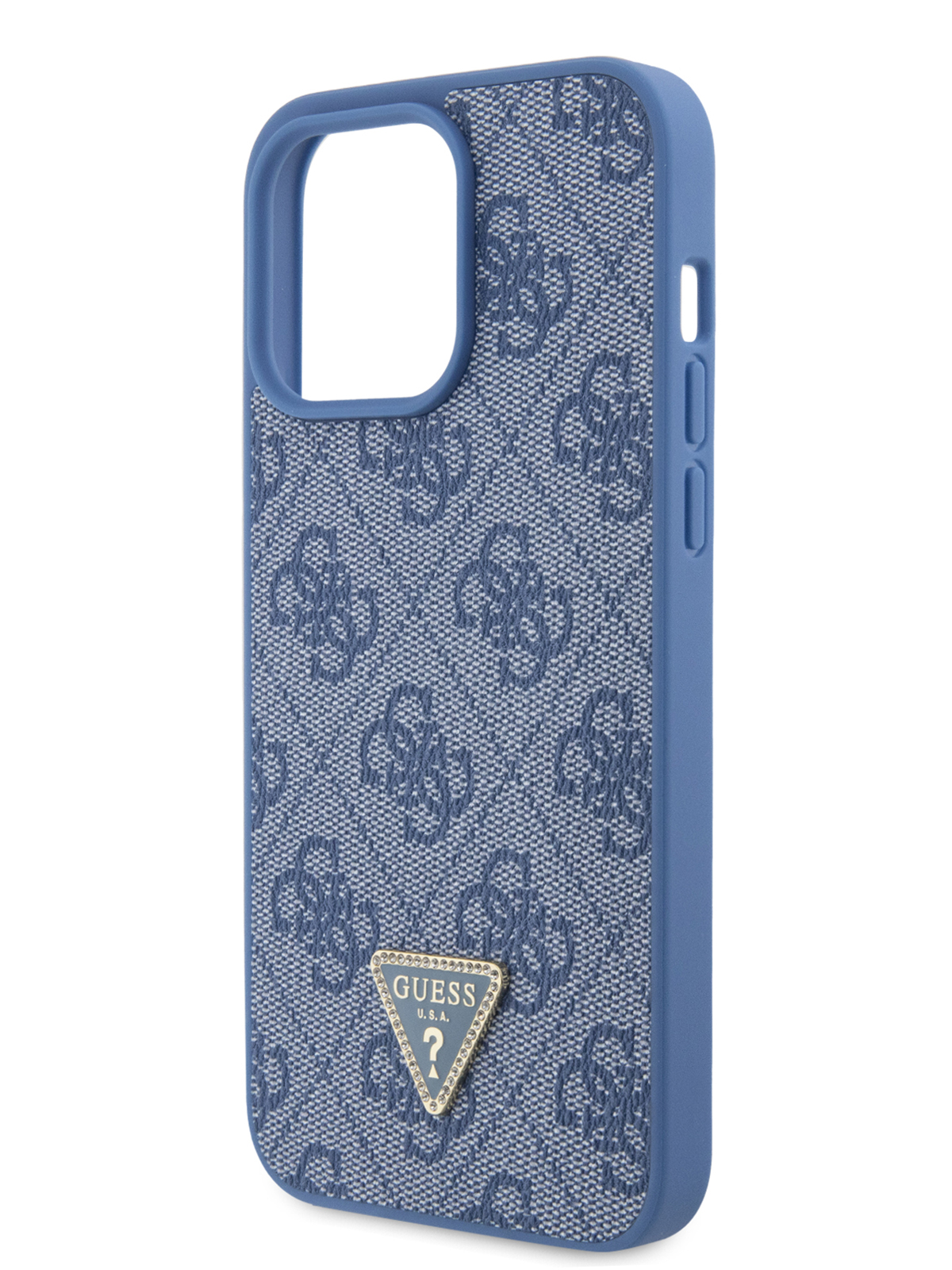 Чехол Guess для iPhone 15 Pro Max Diamond metal logo Hard Blue