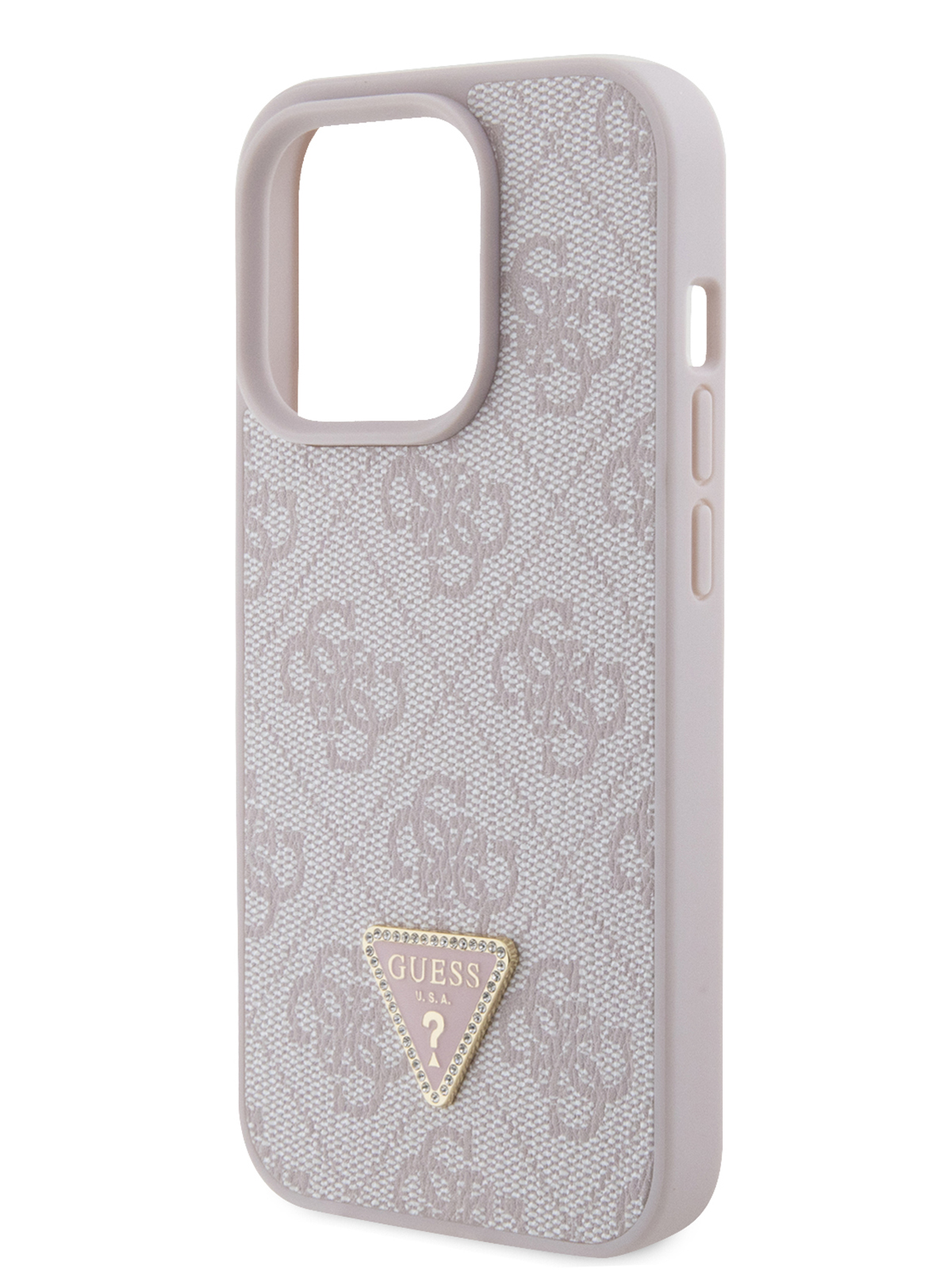 

Чехол Guess для iPhone 15 Pro Diamond metal logo Hard Pink, Розовый