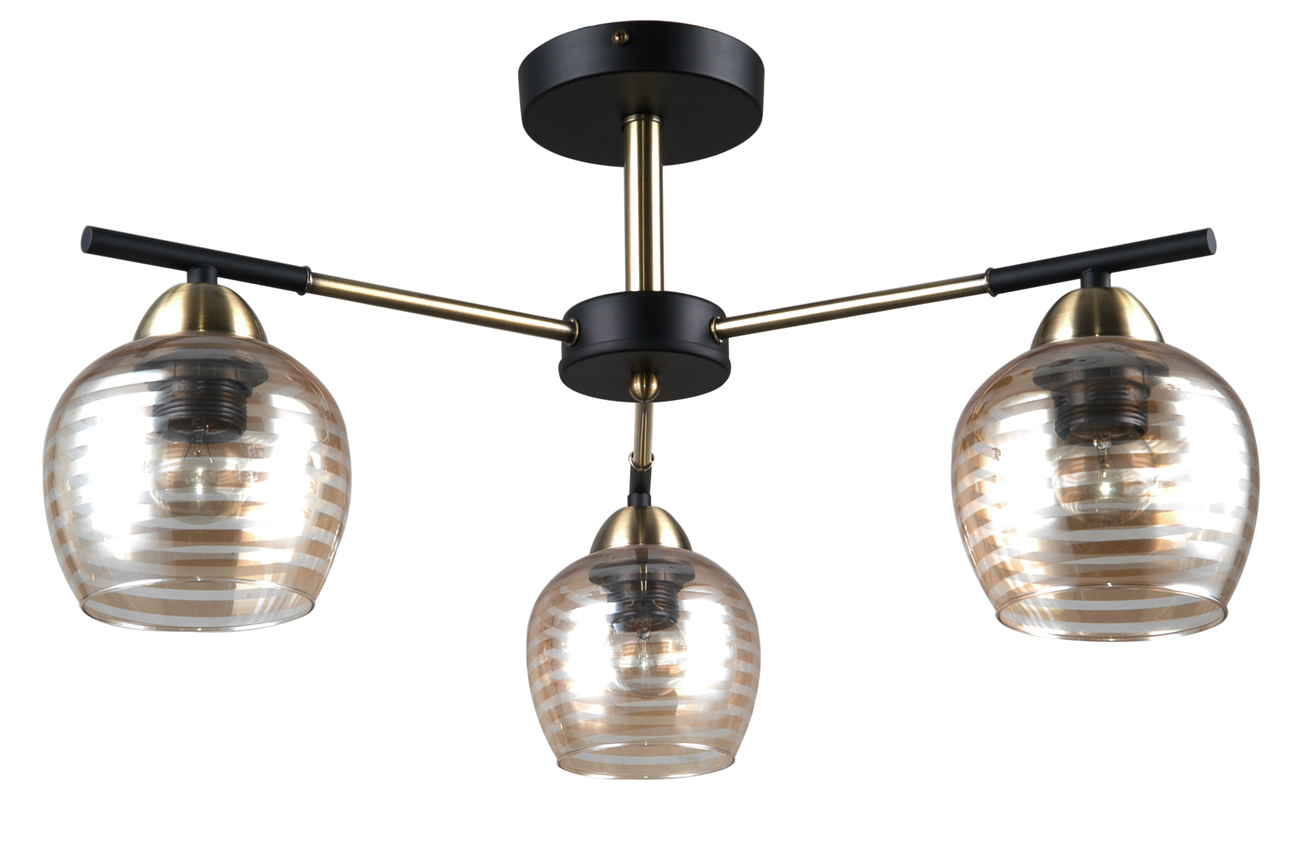 фото Потолочный светильник escada 1123/3p e27*40w antique brass/black escada light