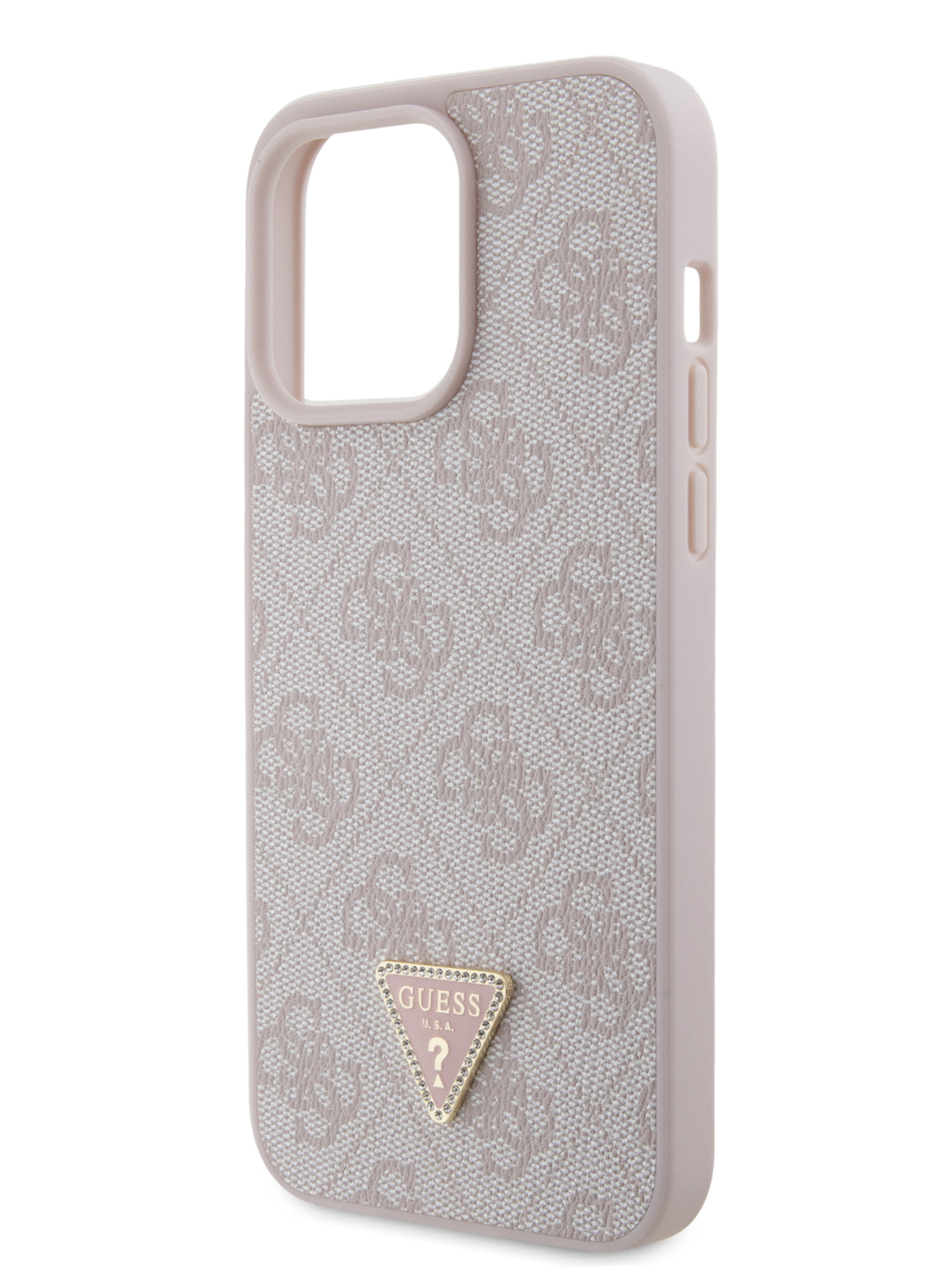 

Чехол Guess для iPhone 15 Pro Max Diamond metal logo Hard Pink, Розовый