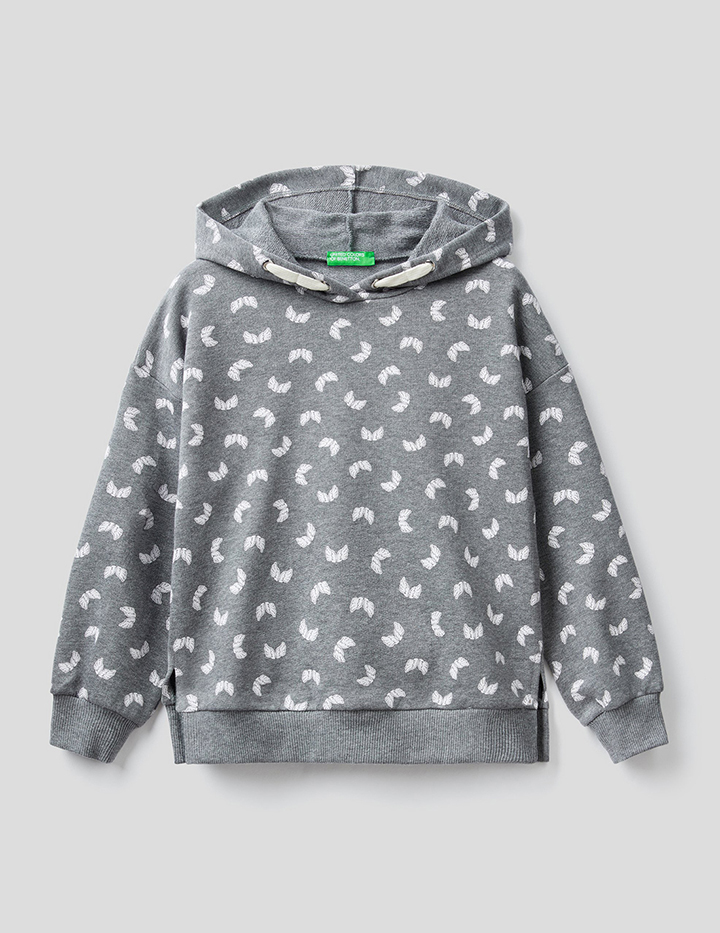 

Худи для девочек Benetton цв. серый р.146, 21A_3JTKC2289
