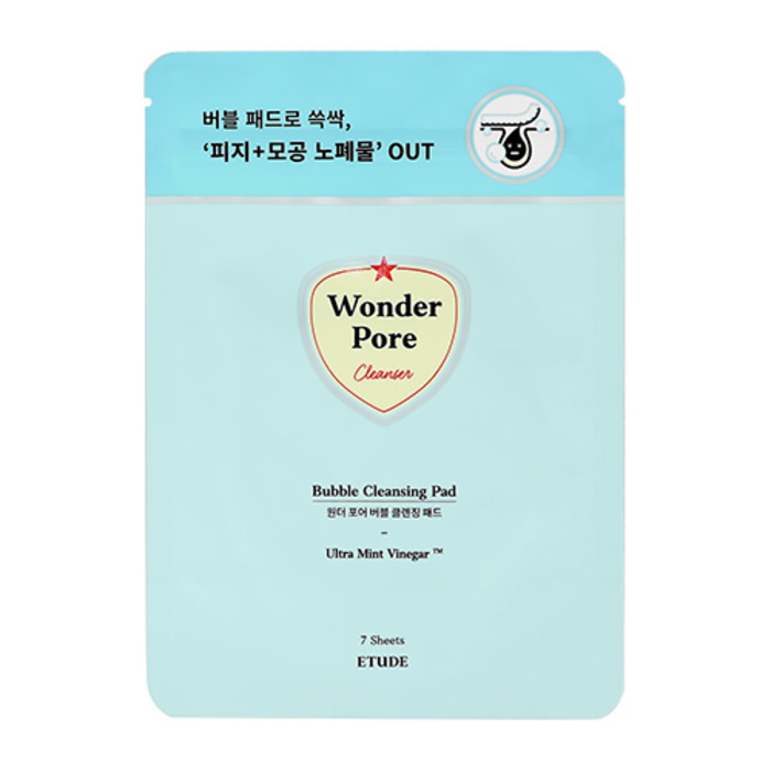 фото Ватные диски для лица очищающие с пропиткой etude house wonder pore cleansing pad 7 шт