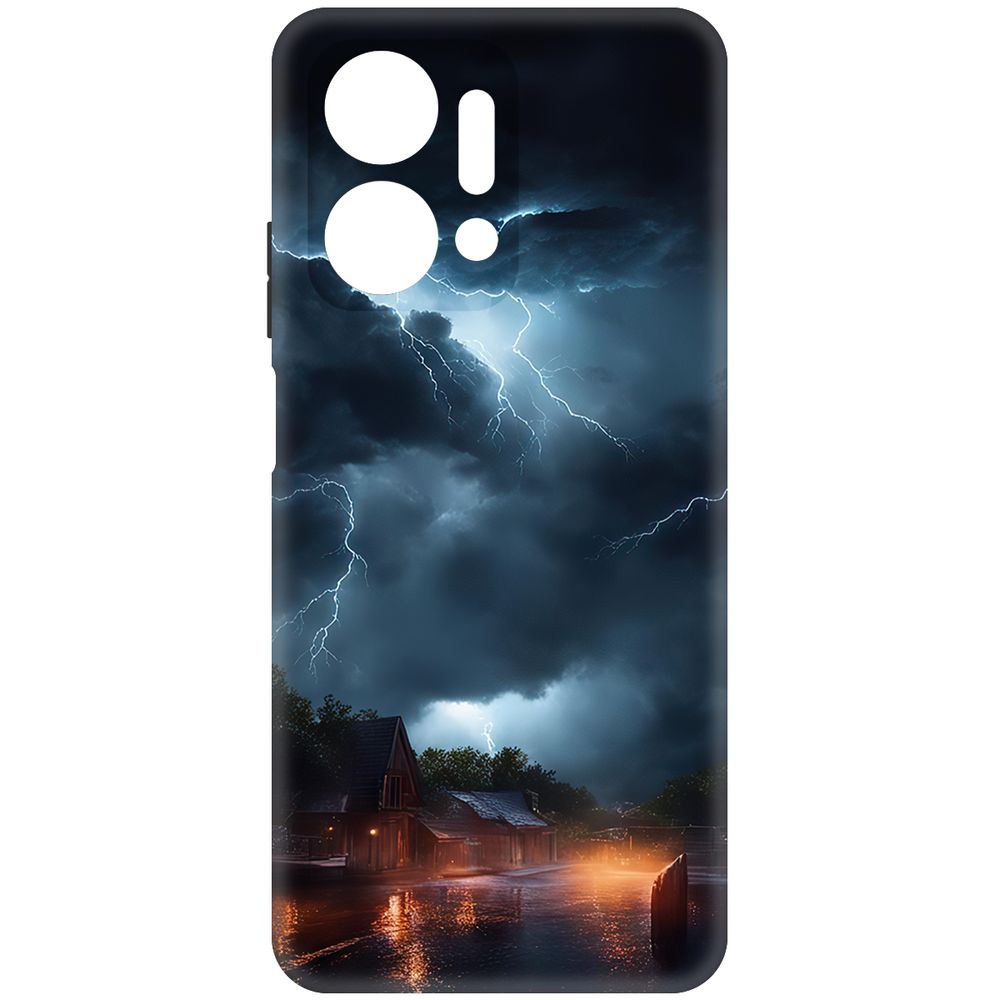 

Чехол-накладка Krutoff Soft Case Ночная гроза для Honor X7a Plus черный