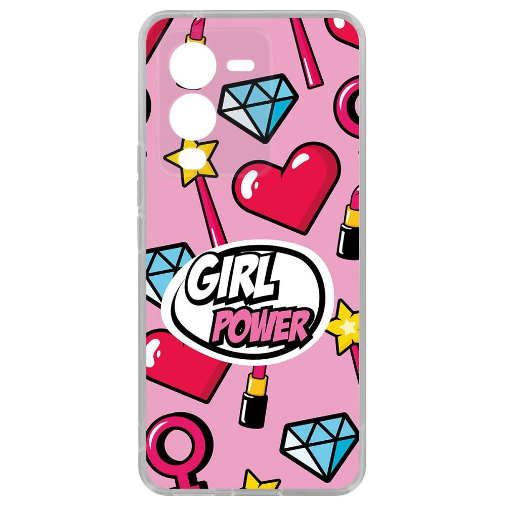 

Чехол-накладка Кейс Girl Power для Vivo V25 Pro, Прозрачный