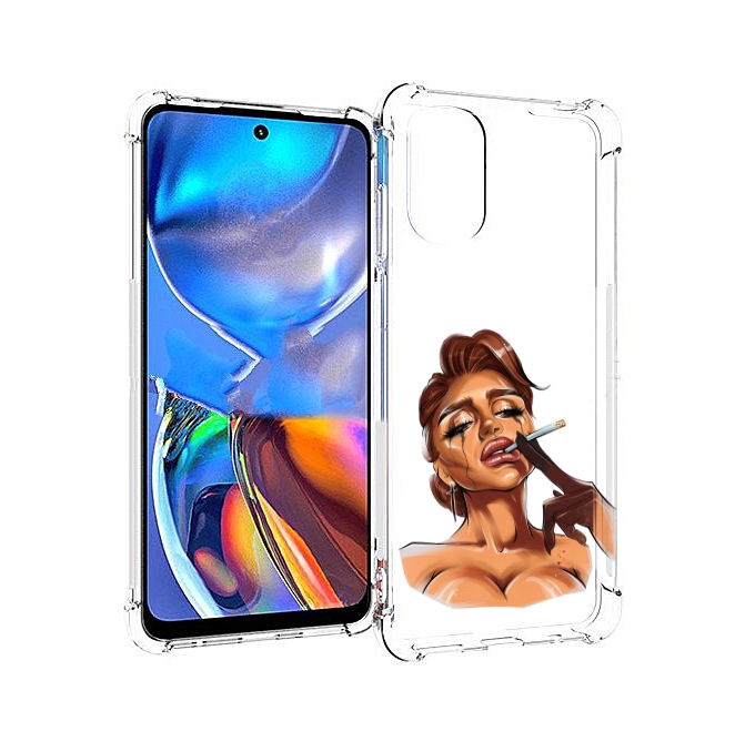 

Чехол MyPads плачущая-девушка-с-сигаретой женский для Motorola Moto E32, Прозрачный, Tocco