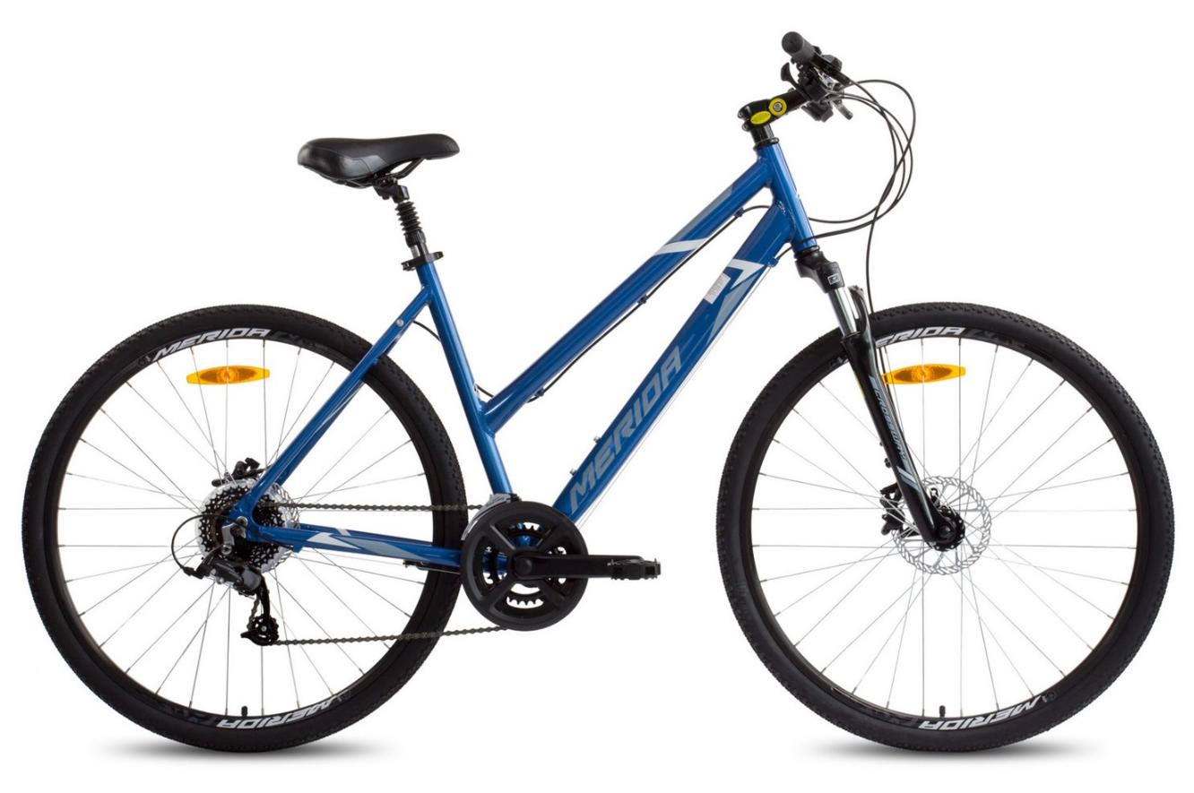 Велосипед Merida Crossway 10 Lady 2022 L синийбело-серый 4814000₽