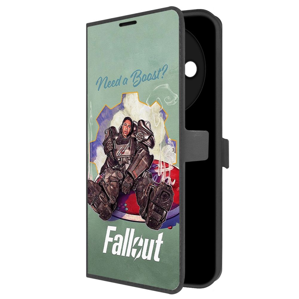 

Чехол-книжка Krutoff Eco Book для Poco C61 Fallout - Нужно ускорение, Черный