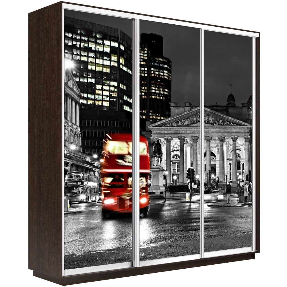 

Шкаф трехстворчатый Е1 Экспресс Фото трио венге 180-240 london, Коричневый, Экспресс Фото Трио