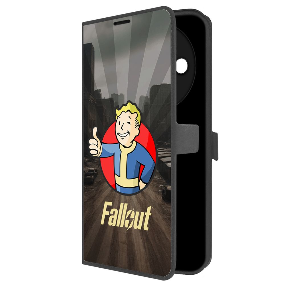 

Чехол-книжка Krutoff Eco Book для Poco C61 Fallout - Волт-бой (черный)