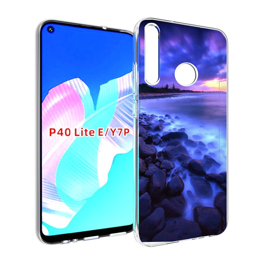 

Чехол бампер MyPads неоновый берег для Huawei P40 Lite E, Прозрачный, Tocco