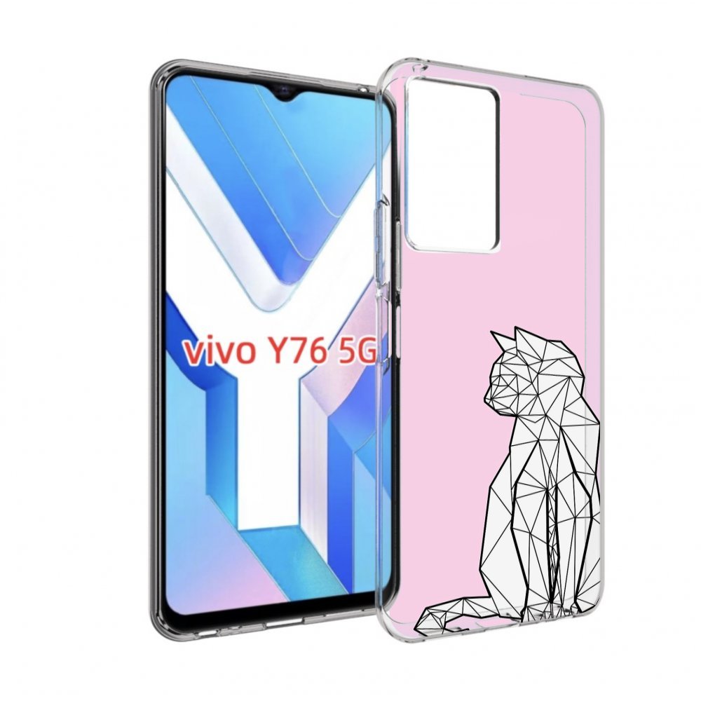 

Чехол MyPads белый котик с гранями для Vivo Y76 5G, Прозрачный, Tocco