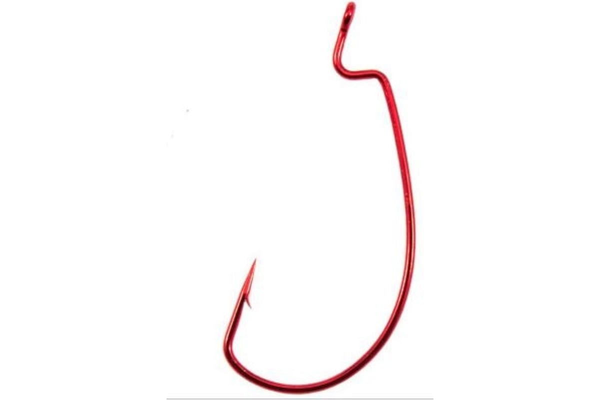 Крючок KOI SUPER LOCK WORM , размер 4/0 (INT), цвет RED, офсетный (10 шт.)/65/