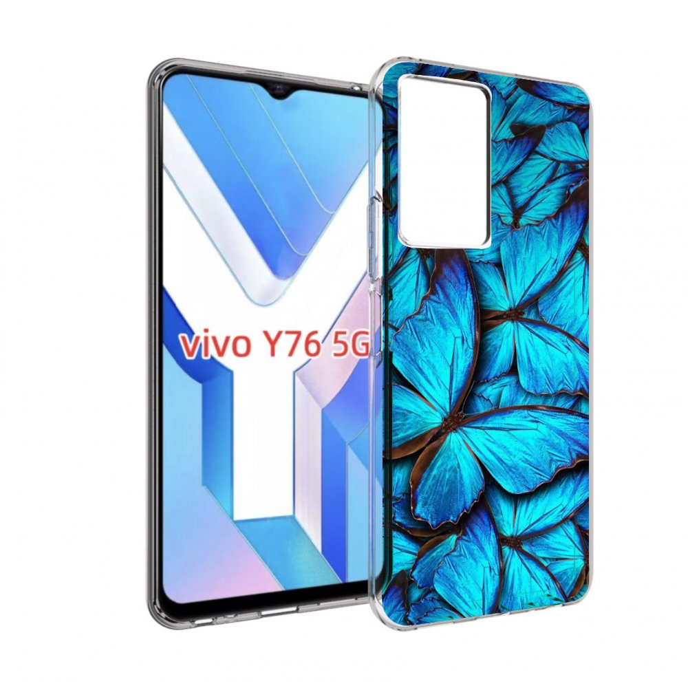 

Чехол MyPads бирюзовые бабочки для Vivo Y76 5G, Прозрачный, Tocco