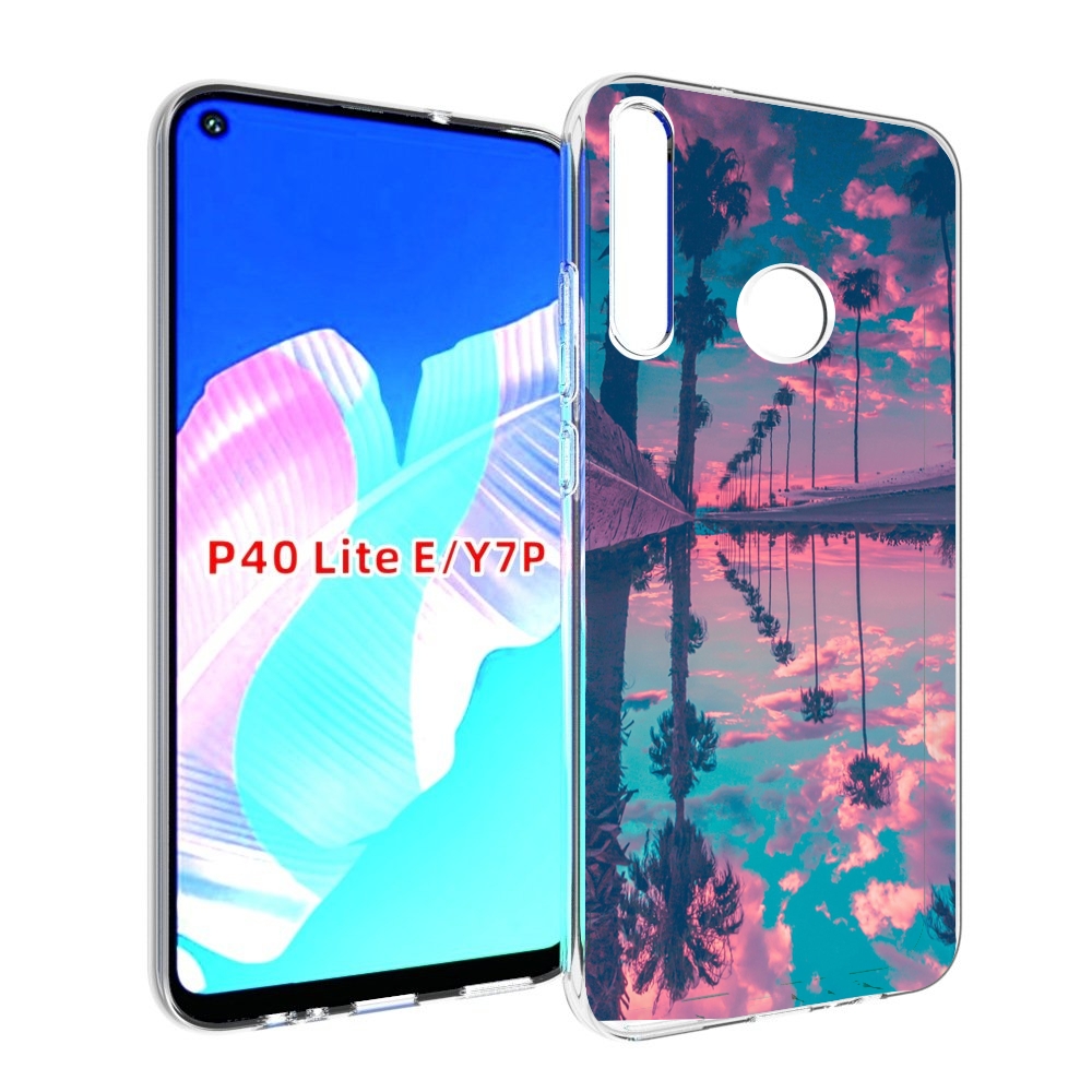 

Чехол бампер MyPads отражение-пальм для Huawei P40 Lite E, Прозрачный, Tocco