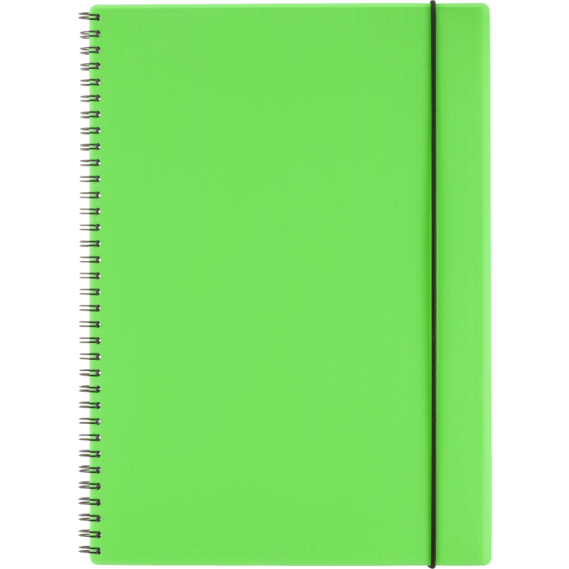 Тетрадь Attache Неон А4 96л, кл.спираль, обл. тонкий пластик, цв.зеленый